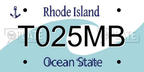 T025MB Rhode Island License Plate