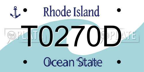 T0270D Rhode Island License Plate