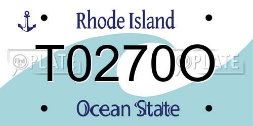 T0270O Rhode Island License Plate