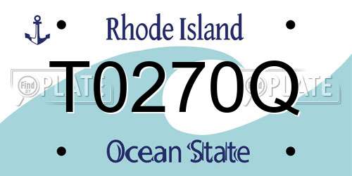 T0270Q Rhode Island License Plate