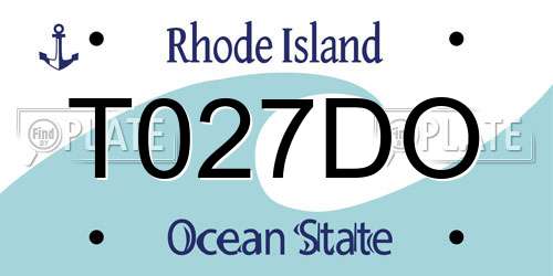 T027DO Rhode Island License Plate