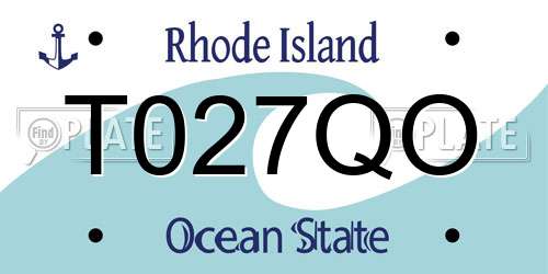 T027QO Rhode Island License Plate