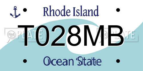 T028MB Rhode Island License Plate
