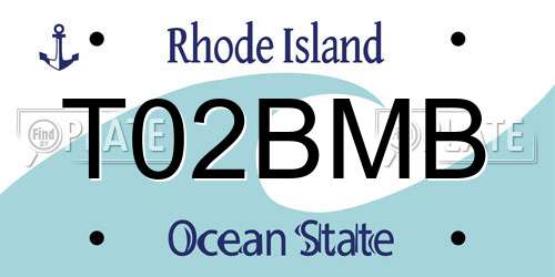 T02BMB Rhode Island License Plate