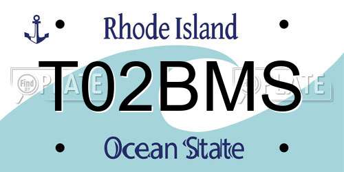 T02BMS Rhode Island License Plate