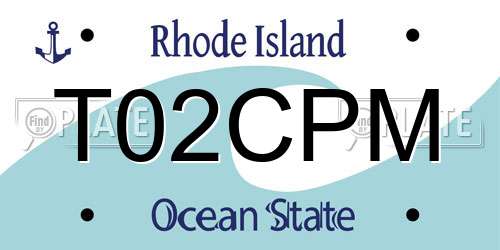 T02CPM Rhode Island License Plate