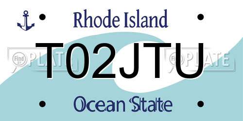 T02JTU Rhode Island License Plate