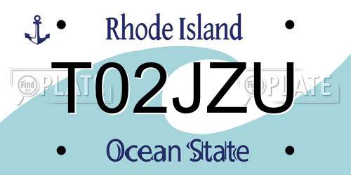 T02JZU Rhode Island License Plate