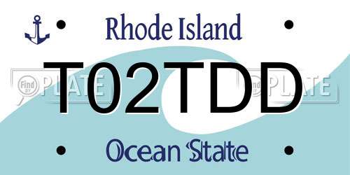 T02TDD Rhode Island License Plate