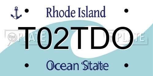 T02TDO Rhode Island License Plate