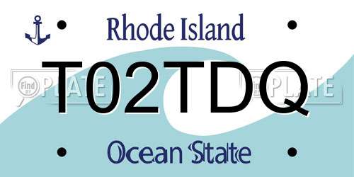 T02TDQ Rhode Island License Plate