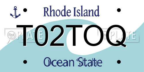 T02TOQ Rhode Island License Plate
