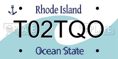T02TQO Rhode Island License Plate