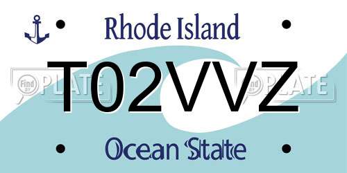 T02VVZ Rhode Island License Plate