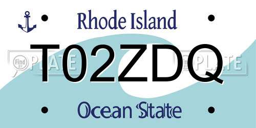 T02ZDQ Rhode Island License Plate