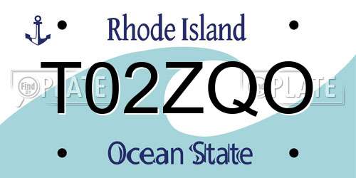 T02ZQO Rhode Island License Plate