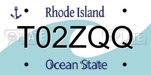 T02ZQQ Rhode Island License Plate