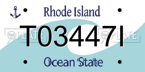 T03447I Rhode Island License Plate