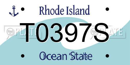 T0397S Rhode Island License Plate