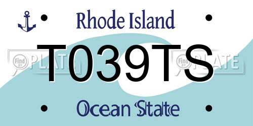 T039TS Rhode Island License Plate