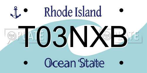T03NXB Rhode Island License Plate