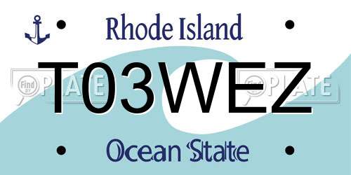 T03WEZ Rhode Island License Plate