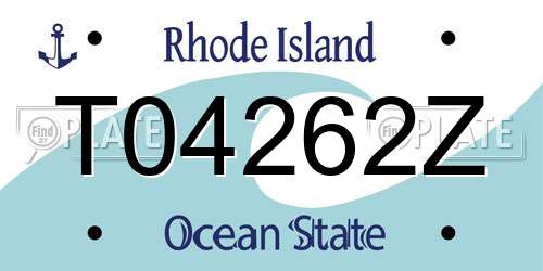T04262Z Rhode Island License Plate
