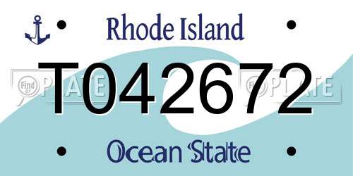 T042672 Rhode Island License Plate