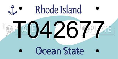 T042677 Rhode Island License Plate