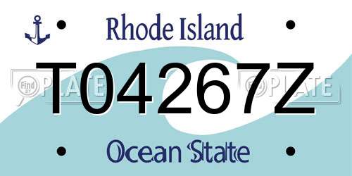 T04267Z Rhode Island License Plate