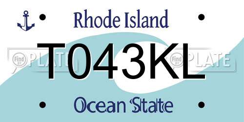 T043KL Rhode Island License Plate