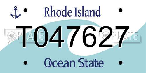 T047627 Rhode Island License Plate