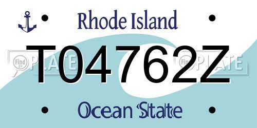 T04762Z Rhode Island License Plate