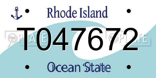 T047672 Rhode Island License Plate