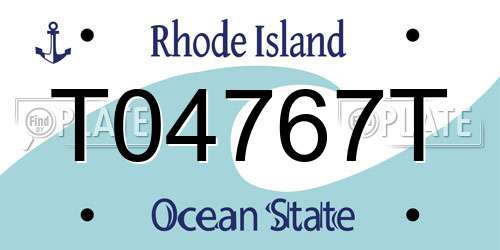 T04767T Rhode Island License Plate