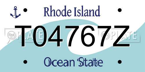 T04767Z Rhode Island License Plate