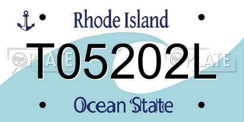 T05202L Rhode Island License Plate
