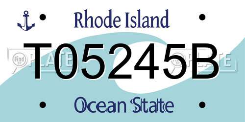 T05245B Rhode Island License Plate