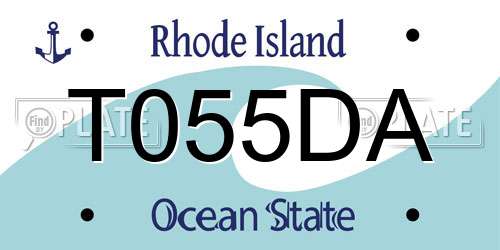 T055DA Rhode Island License Plate
