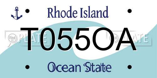 T055OA Rhode Island License Plate