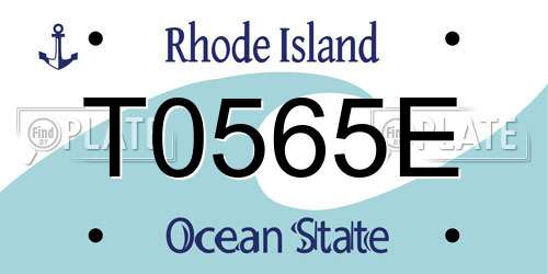 T0565E Rhode Island License Plate