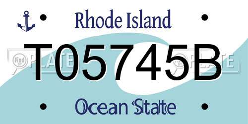 T05745B Rhode Island License Plate
