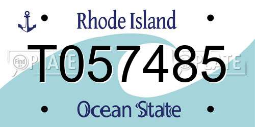 T057485 Rhode Island License Plate