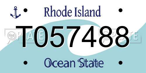 T057488 Rhode Island License Plate