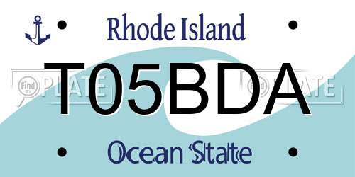 T05BDA Rhode Island License Plate