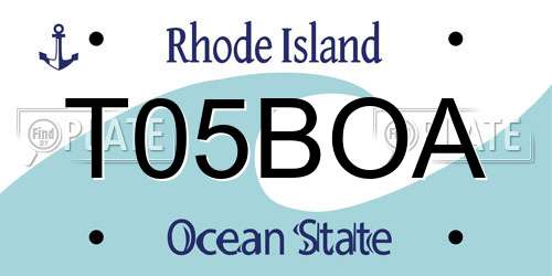 T05BOA Rhode Island License Plate