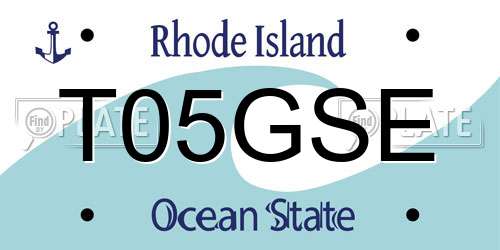 T05GSE Rhode Island License Plate