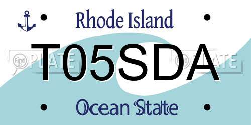 T05SDA Rhode Island License Plate