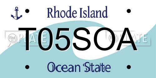 T05SOA Rhode Island License Plate