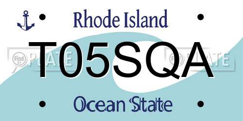 T05SQA Rhode Island License Plate